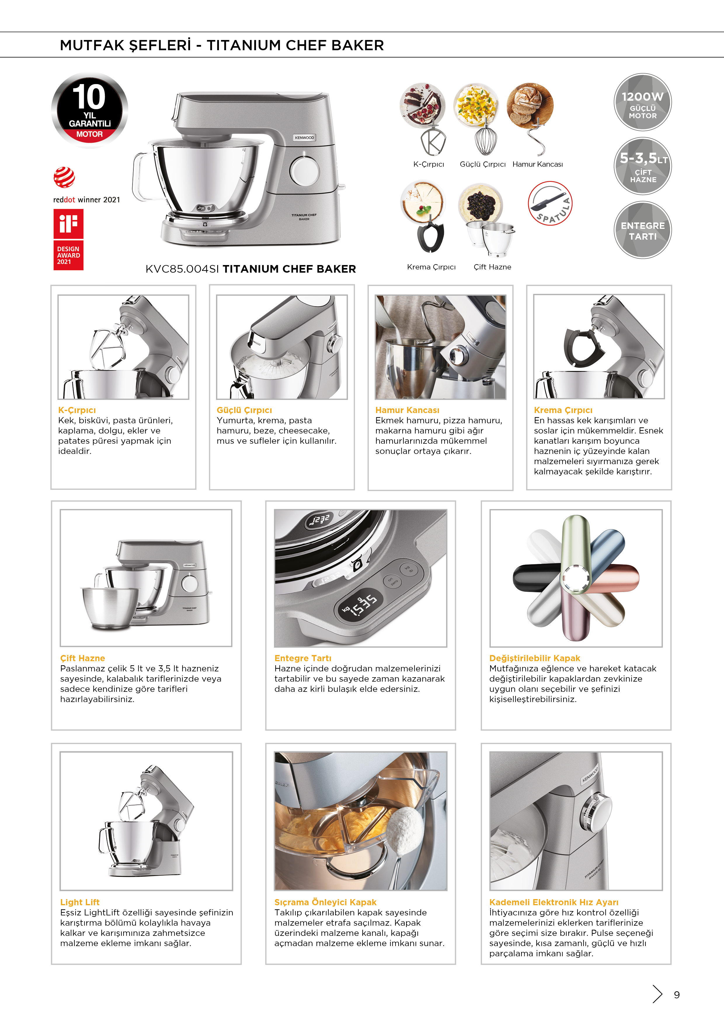 Kenwood Titanium Chef Baker Mutfak Şefi Silver Entegre Tartılı